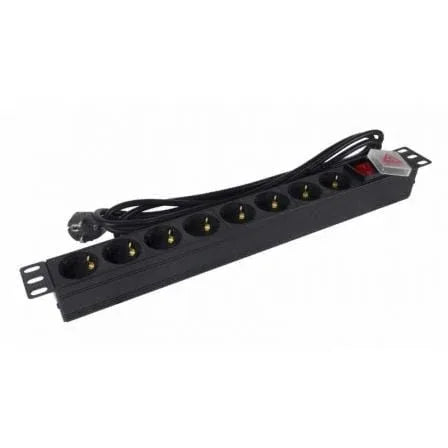 Regleta con Interruptor Phasak BNS 1520/ 8 Tomas de Corriente/ Cable 3m/ Negro - PixelPlaza