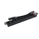 Regleta con Interruptor Phasak BNS 1520/ 8 Tomas de Corriente/ Cable 3m/ Negro - PixelPlaza