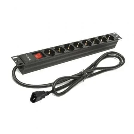 Regleta con Interruptor Phasak BNS 3535/ 8 Tomas de Corriente/ Cable 2m/ Negro - PixelPlaza