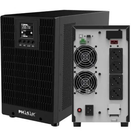 SAI Online Phasak 3000 VA Online LCD/ 3000VA-2700W/ 4 Salidas/ Formato Torre - PixelPlaza