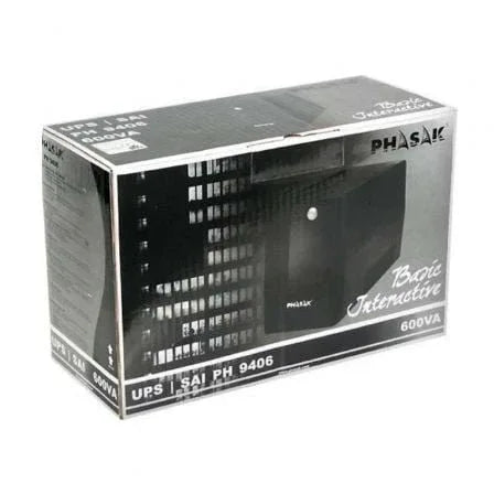 SAI Línea Interactiva Phasak Basic Interactive 600 VA/ 600VA-360W/ 2 Salidas/ Formato Torre - PixelPlaza