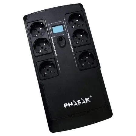 SAI Línea Interactiva Phasak Kryptos 800 VA/ 480W/ 6 Salidas/ Formato Bloque - PixelPlaza