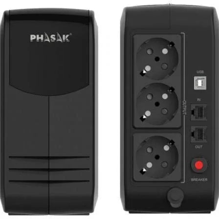 SAI Línea Interactiva Phasak Smart Lite 750 VA/ 750VA-450W/ 3 Salidas/ Formato Torre - PixelPlaza