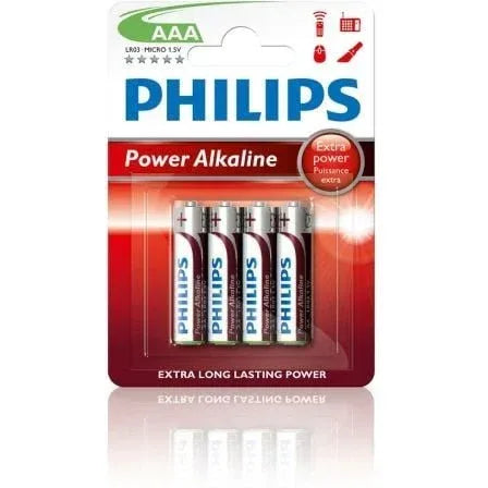 Pack de 4 Pilas AAA Philips LR03P4B/10/ 1.5V/ Alcalinas - PixelPlaza