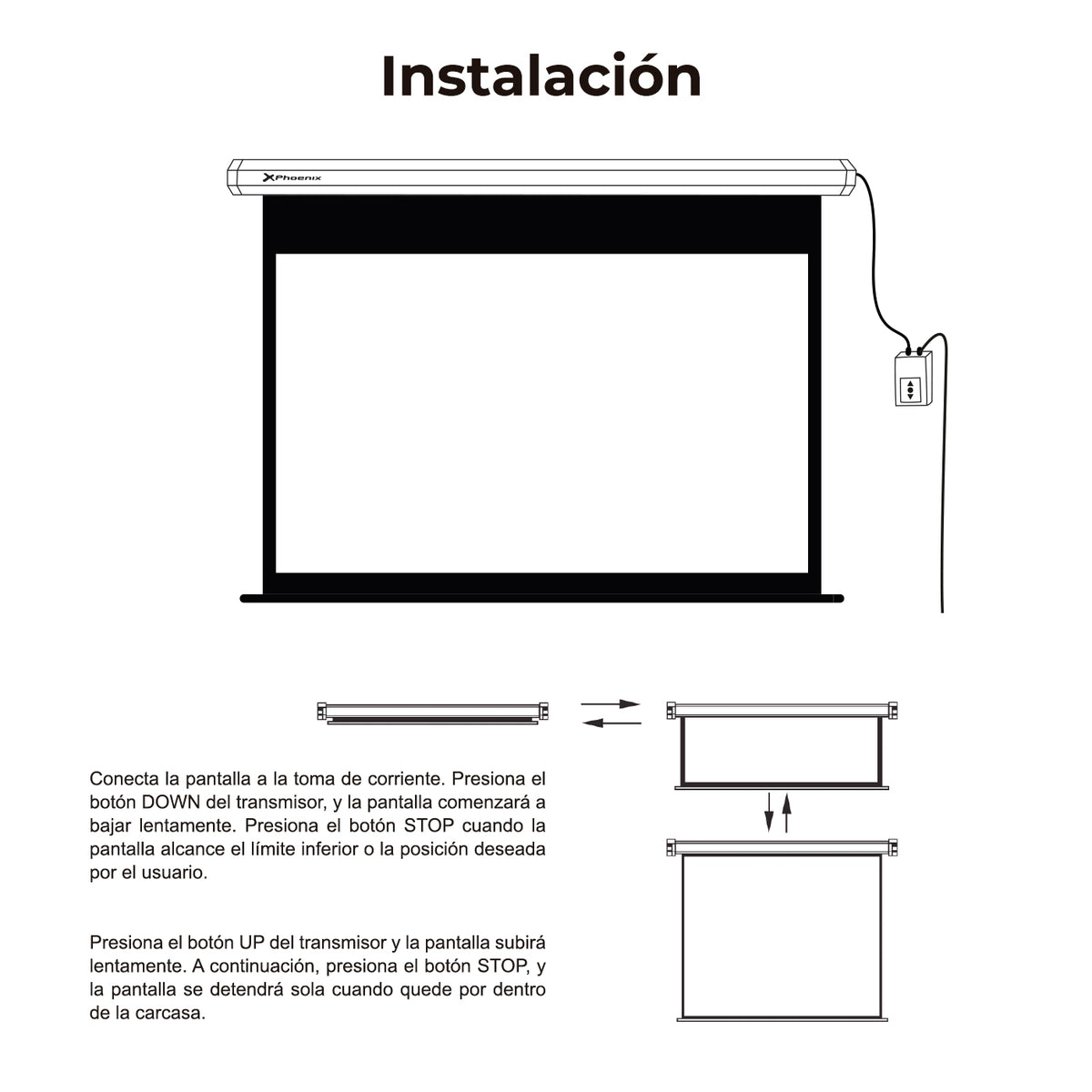 Pantalla eléctrica proyección 135 pulgadas