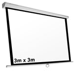 Pantalla manual videoproyector pared y techo phoenix 169´´ ratio: 1:1 - 4:3 - 16:9 · 3m x 3m posicion ajustable - carcas