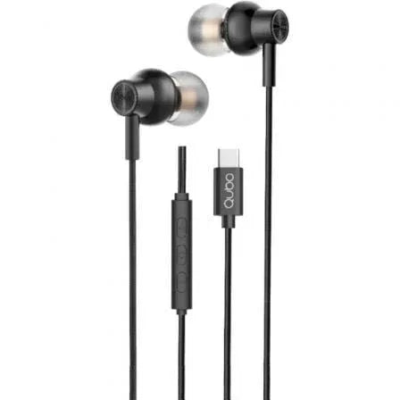 Auriculares Intrauditivos Qubo AU-300C/ con Micrófono/ USB Tipo-C/ Negros - PixelPlaza