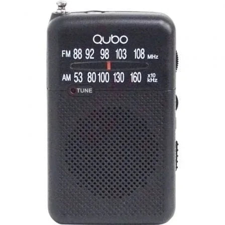 Radio Portátil Qubo R-S1/ con Cable/ a Pilas/ Negra - PixelPlaza