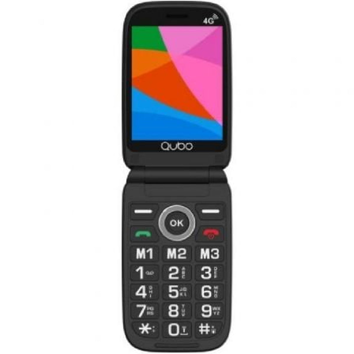 Teléfono Móvil Qubo X-D340 4G para Personas Mayores/ Negro