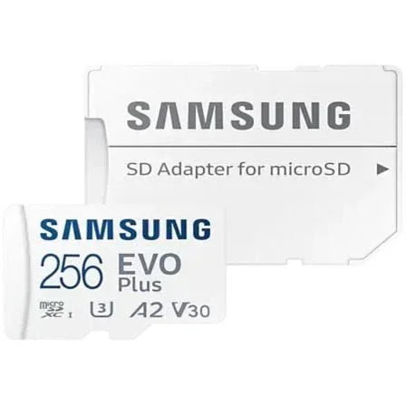 Tarjeta de Memoria Samsung EVO Plus 2023 256GB microSD XC con Adaptador/ Clase 10/ 160MBs - PixelPlaza