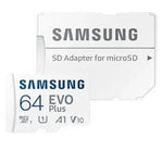 Tarjeta de Memoria Samsung EVO Plus 2023 64GB microSD XC con Adaptador/ Clase 10/ 160MBs - PixelPlaza