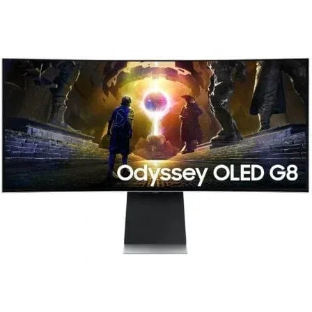 Smart Monitor Gaming Ultrapanorámico Curvo Samsung G8 Odyssey OLED S34DG850SU 34"/ WQHD/ 0.03ms/ 175Hz/ Multimedia/ Regulable en Altura/ Plata - PixelPlaza