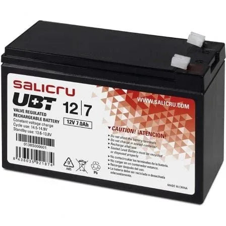 Batería Salicru UBT 12/7 V2 compatible con SAI Salicru según especificaciones - PixelPlaza