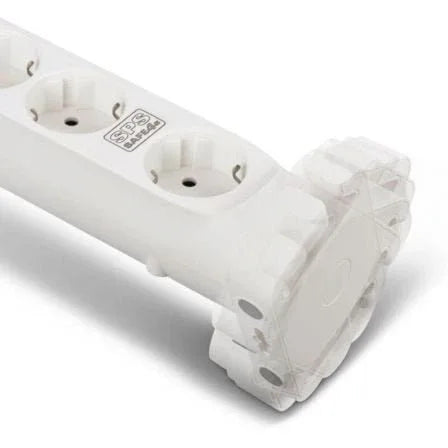 Regleta con interruptor Salicru SAFE 4S/ 4 Tomas de corriente/ Cable 1.4m/ Blanca - PixelPlaza