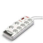 Regleta con interruptor Salicru SAFE 7/ 7 Tomas de corriente/ Cable 1.8m/ Blanca - PixelPlaza