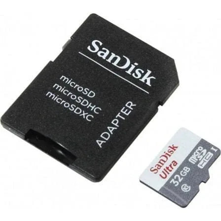Tarjeta de Memoria SanDisk Ultra 32GB microSD HC con Adaptador/ Clase 10/ 100MB/s - PixelPlaza