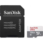 Tarjeta de Memoria SanDisk Ultra 128GB microSD XC con Adaptador/ Clase 10/ 80MB/s - PixelPlaza