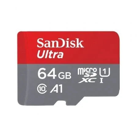 Tarjeta de Memoria SanDisk Ultra 64GB microSD XC con Adaptador/ Clase 10/ 140MBs - PixelPlaza