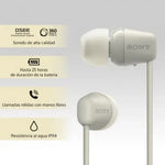 Auriculares Inalámbricos Intrauditivos Sony WI-C100/ con Micrófono/ Bluetooth/ Beige - PixelPlaza