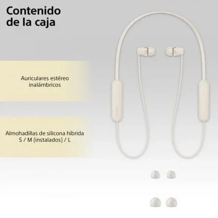 Auriculares Inalámbricos Intrauditivos Sony WI-C100/ con Micrófono/ Bluetooth/ Beige - PixelPlaza