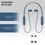 Auriculares Inalámbricos Intrauditivos Sony WI-C100/ con Micrófono/ Bluetooth/ Azules - PixelPlaza
