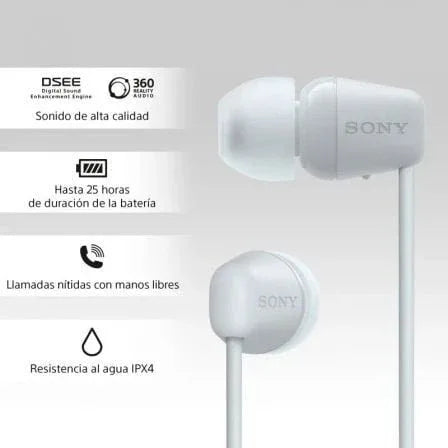 Auriculares Inalámbricos Intrauditivos Sony WI-C100/ con Micrófono/ Bluetooth/ Blancos - PixelPlaza