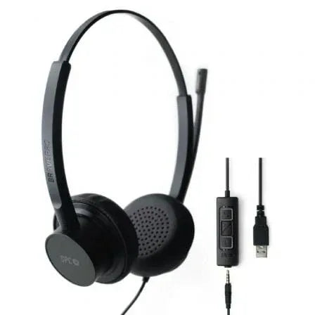 Auriculares SPC Brave Pro/ con Micrófono/ Jack 3.5/ USB/ Negros - PixelPlaza