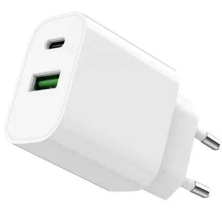 Cargador de Pared SPC Fast Charger 4341B/ 1xUSB Tipo-C/ 1xUSB/ 20W/ Blanco - PixelPlaza