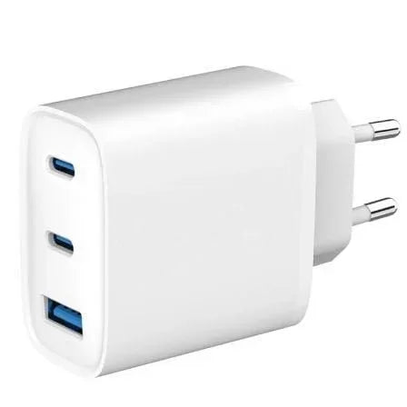 Cargador de Pared SPC Ultra Fast Charger 4342B/ 2xUSB Tipo-C/ 1xUSB/ 65W/ Blanco - PixelPlaza