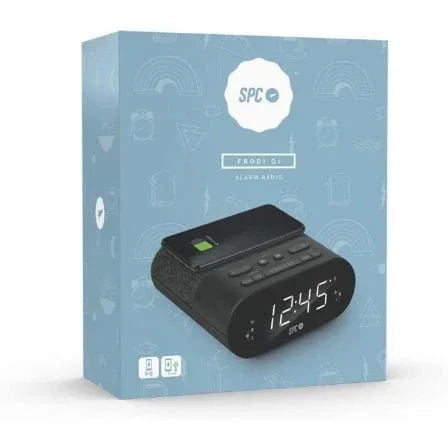 Despertador SPC Frodi QI/ Radio FM/ Base de carga Inalámbrica - PixelPlaza