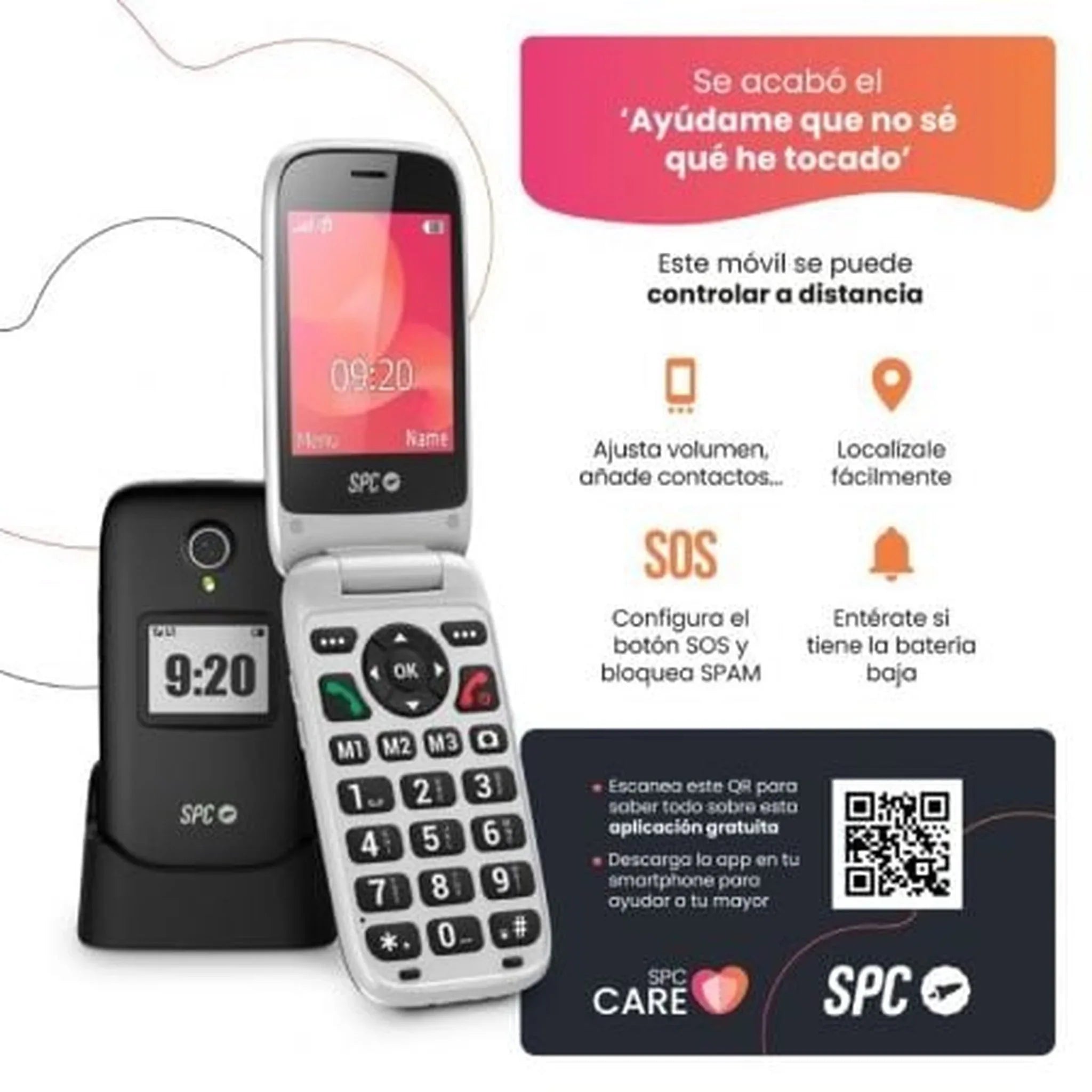 Teléfono Móvil SPC Polaris para Personas Mayores/ 4G/ Negro - PixelPlaza