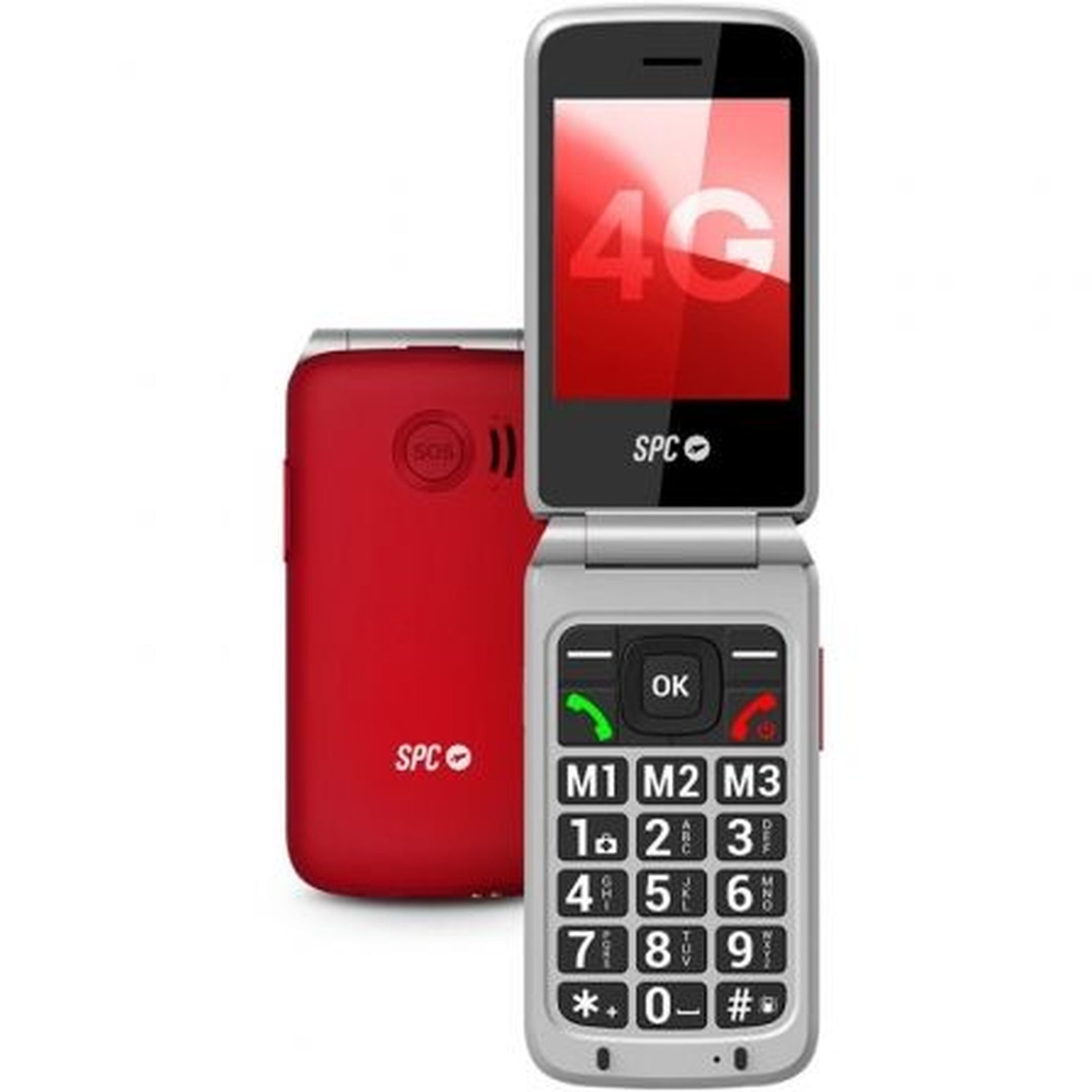 Teléfono Móvil SPC Stella 3 para Personas Mayores/ 4G/ Rojo