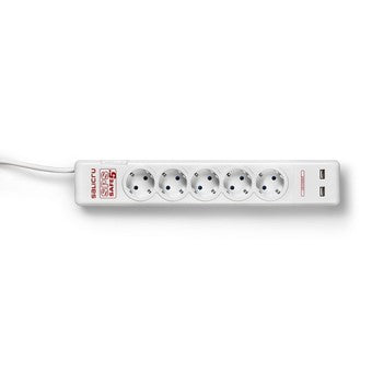 Regleta Salicru sps safe 5+ · 5 tomas schuko · 2 USB