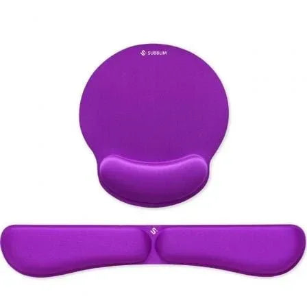 Pack de Reposamuñecas y Alfombrilla Ergonómica Subblim Ergo MemoryFlex/ Púrpura - PixelPlaza