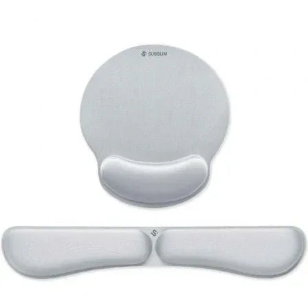 Pack de Reposamuñecas y Alfombrilla Ergonómica Subblim Ergo MemoryFlex/ Plateadas - PixelPlaza