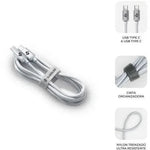 Cable USB 2.0 Tipo C Subblim Optimus USB Tipo C Macho USB Tipo C Macho Hasta 60W 480Mbps Blanco detalle #blanco