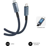 Cable USB 4.0 Tipo-C Subblim Cable High/ USB Tipo-C Macho - USB Tipo-C Macho/ Hasta 240W/ 40Gbps 1.5m/ Negro - PixelPlaza