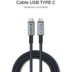 Cable USB 4.0 Tipo-C Subblim Cable High/ USB Tipo-C Macho - USB Tipo-C Macho/ Hasta 240W/ 40Gbps 1.5m/ Negro - PixelPlaza