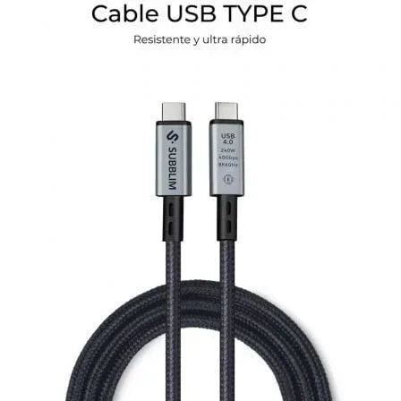 Cable USB 4.0 Tipo-C Subblim Cable High/ USB Tipo-C Macho - USB Tipo-C Macho/ Hasta 240W/ 40Gbps 1.5m/ Negro - PixelPlaza