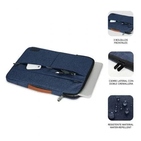 Funda Subblim Air Padding 360 Sleeve para Portátiles hasta 14"/ Azul - PixelPlaza