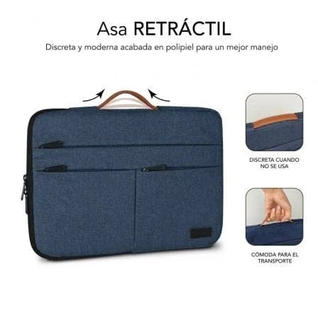 Funda Subblim Air Padding 360 Sleeve para Portátiles hasta 14"/ Azul - PixelPlaza