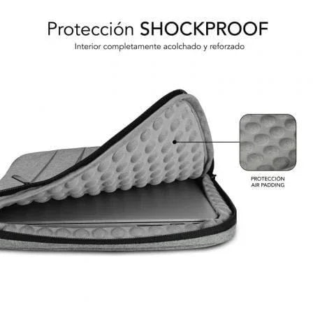 Funda Subblim Air Padding 360 Sleeve para Portátiles hasta 15.6"/ Gris Claro - PixelPlaza