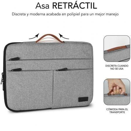 Funda Subblim Air Padding 360 Sleeve para Portátiles hasta 15.6"/ Gris Claro - PixelPlaza