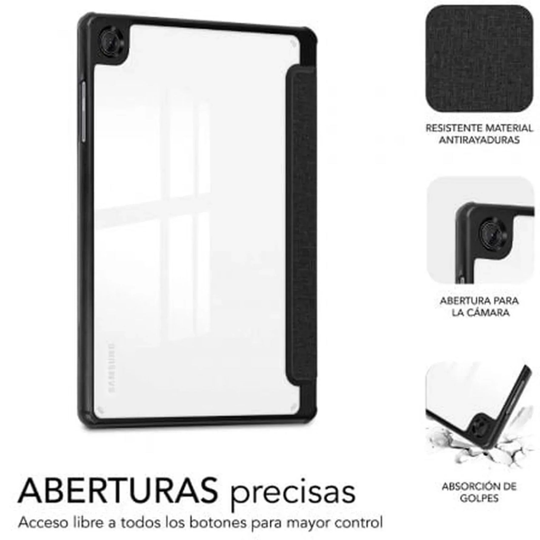 Funda Subblim Clear Shock Case para Samsung A11+/ Negra - PixelPlaza