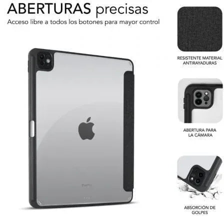 Funda Subblim Clear Shock Case para iPad Pro 11" 2024 M4/ Negra - PixelPlaza