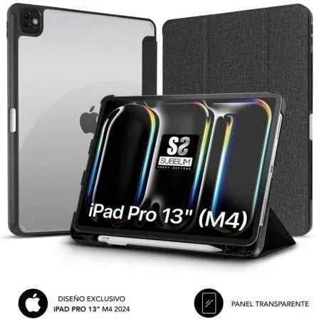 Funda Subblim Clear Shock Case para iPad Pro 12.9" 2024 M4/ Negra - PixelPlaza