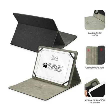 Funda Subblim Clever Stand para Tablets de 9"-10.1"/ Negra - PixelPlaza
