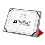Funda Subblim Clever Stand para Tablets de 9"-10.1"/ Roja - PixelPlaza
