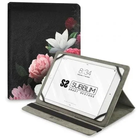 Funda Subblim Trendy Case Rosas para Tablet de 11"/ Negra - PixelPlaza