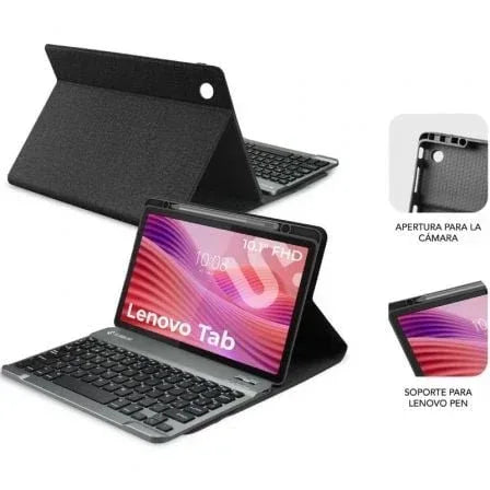 Funda con Teclado Subblim Shock Case Lenovo Tab 10.1" 2025/ Negra - PixelPlaza
